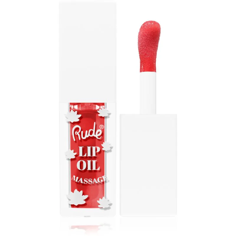 Rude Cosmetics Lip Oil Massage Έλαιο για τα χείλη με ενυδατικό αποτέλεσμα απόχρωση Chillaxin’ Cherry 4 ml