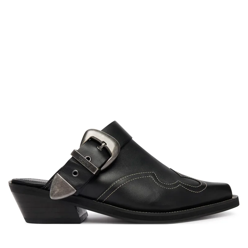 Παντόφλες Tommy Jeans Archive Cowboy Mule Leather EN0EN03063 Μαύρο