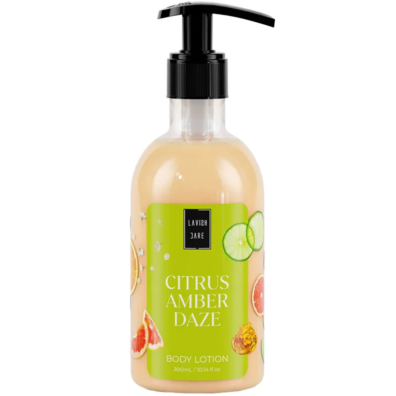 Lavish Care Citrus Amber Daze Body Lotion Ενυδατική Κρέμα Σώματος με Άρωμα Εσπεριδοειδών με Αντλία 300ml
