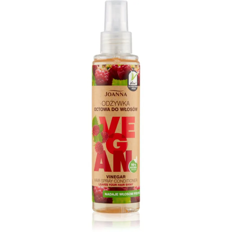 Joanna Vegan Raspberry Vinegar κοντίσιονερ σε σπρέι Για λάμψη και απαλότητα μαλλιών 150 μλ