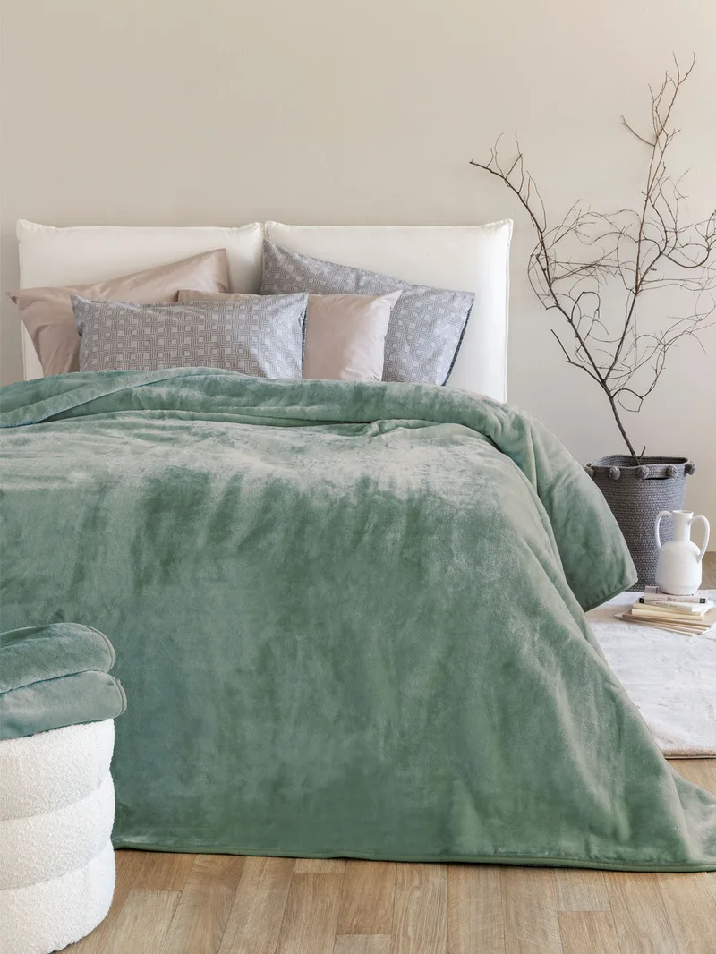Κουβέρτα Βελουτέ 160x220 DREAM VELOUR/3 OLIVE - Palamaiki