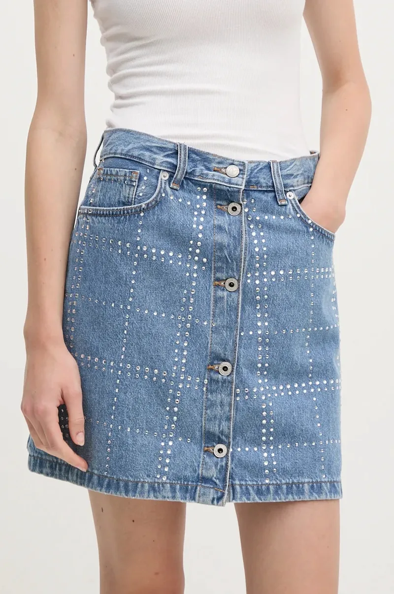 Τζιν φούστα Pepe Jeans MINI SKIRT HW GLITTER