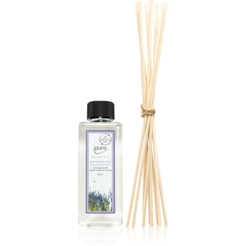 ipuro Essentials Lavender Touch ανταλλακτικό για διαχυτές αρώματος + Ανταλλακτικά στικς για τους διαχυτές αρωμάτων 200 ml