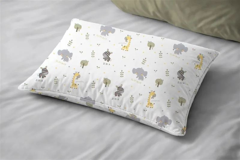 Παιδική Μαξιλαροθήκη Dimcol Happy Safari 713 50x70 White-Grey