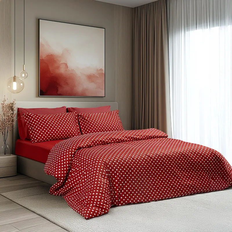 Beauty Home Σετ παπλωματοθήκη μονή Art 10101 Fancy 170×250 Κόκκινο