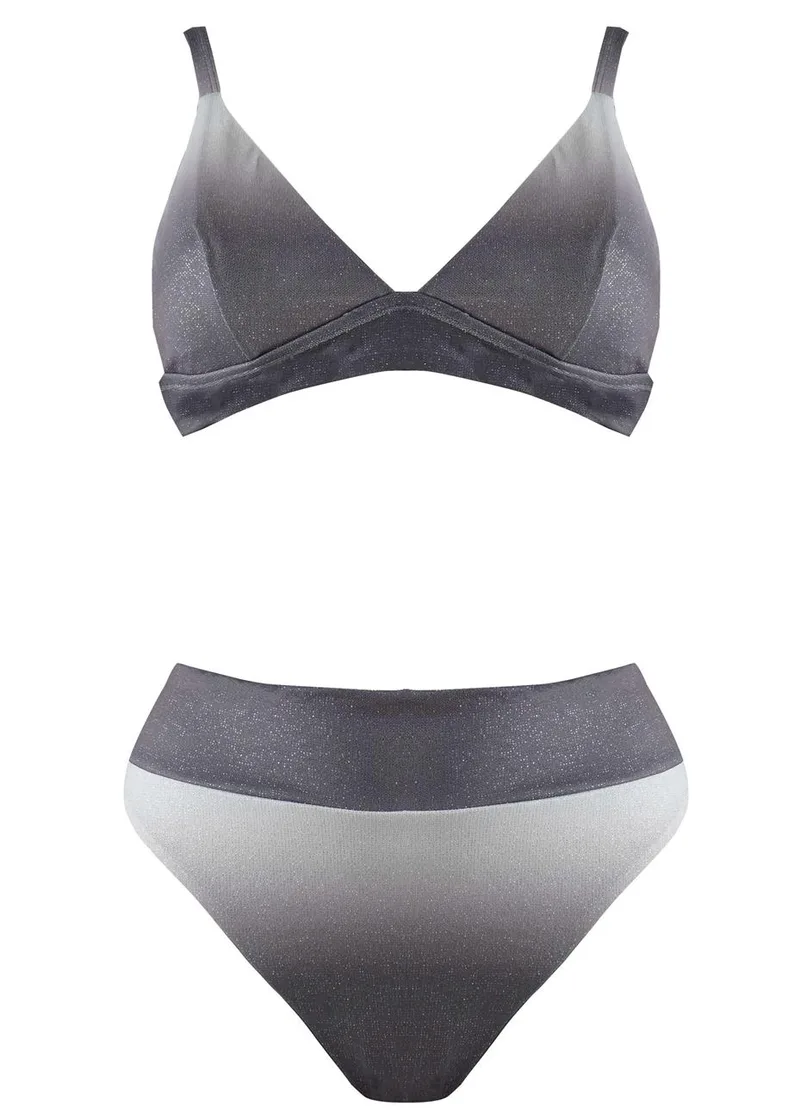 Set μαγιό τρίγωνο bikini παρτό ψηλόμεσο. Καλύπτει B cup ΑΣΗΜΙ