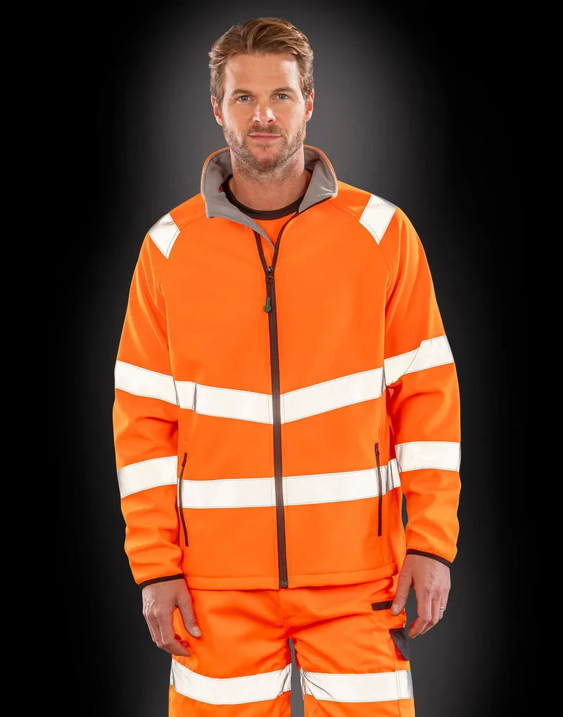 Recycled Printable Safety Softshell Result Recycled R505X Fluorescent Πορτοκαλί
