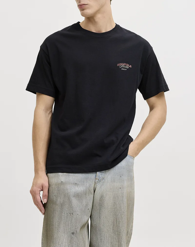 JACK&JONES JORUPSTATE GRAPHIC BACK TEE SS CN 12291667-BLACK Black