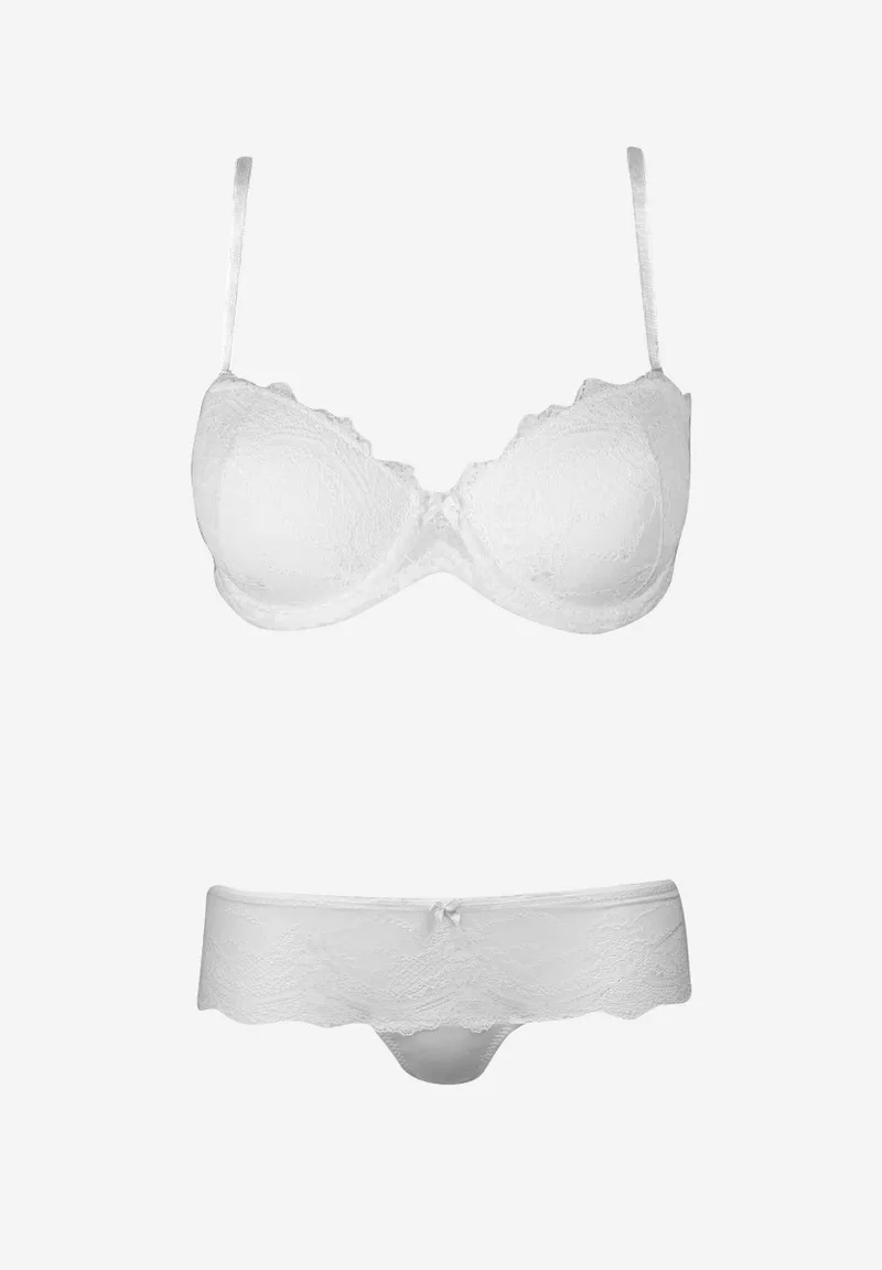 Σετ σουτιέν μπαλκονέ Soft Cup με Brazil 8026-Λευκό