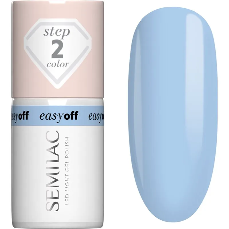 Semilac Easy Off Step 2 τζελ βερνίκι νυχιών με τη χρήση των UV/LED λαμπτήρων απόχρωση Azul Blue 7 ml