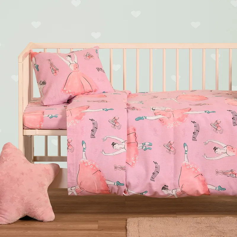 Παπλωματοθηκη φανελενια κουνιασ ballet pink (110x160) winter line βαβυ