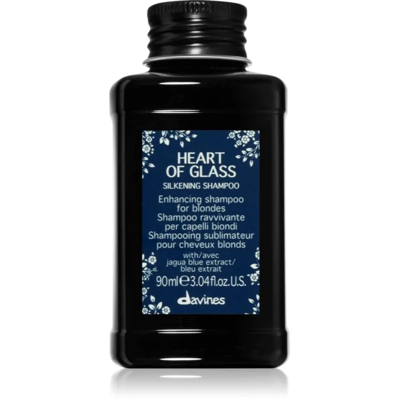 Davines Heart of Glass Silkening Shampoo απαλό καθαριστικό σαμπουάν για ξανθά μαλλιά 90 ml