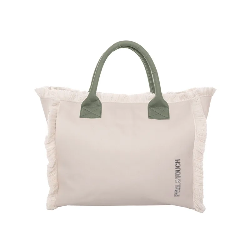 Τσάντα Θαλάσσης 40x35x20 Feel & Touch Caribbean Ammos/Khaki
