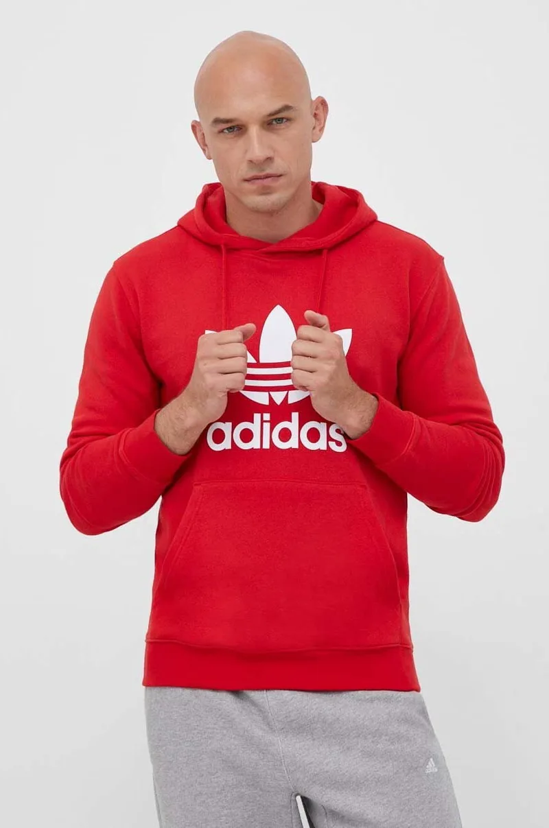 Βαμβακερή μπλούζα adidas Originals Classics Trefoil Hoodie