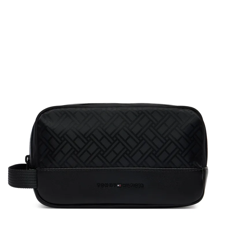 Τσαντάκι καλλυντικών Tommy Hilfiger Th Nylon Jacquard Washbag AM0AM14508 Μαύρο