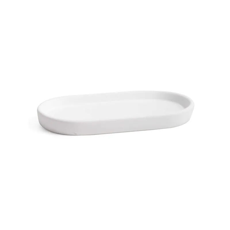 Δίσκος Μπάνιου Κεραμικός Fjord Soft White 19,5x10x2εκ. Estia 02-37383 (Υλικό: Κεραμικό, Χρώμα: Λευκό) - estia - 02-37383