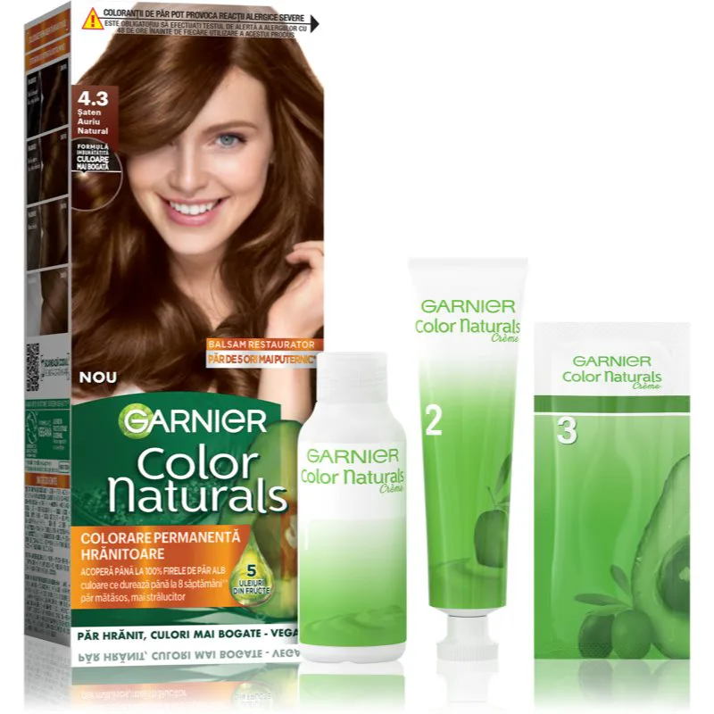 Garnier Color Naturals Creme βαφή μαλλιών απόχρωση 4.3 Natural Golden Brown 1 τμχ