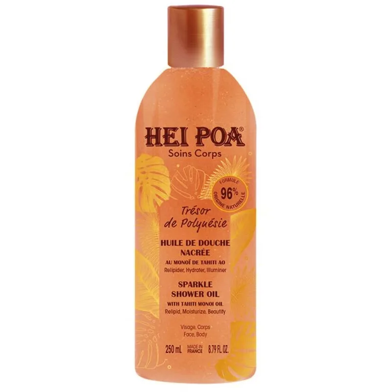 Hei Poa Soins Corps With Tahiti Monoi Sparkle Shower Oil Ενυδατικό Αφρόλουτρο Λάδι για Απαλότητα & Λεία Επιδερμίδα με Γλυκό Άρωμα Λουλουδιών 250ml