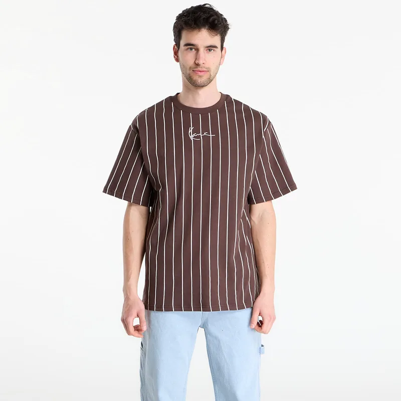 T-shirt Karl Kani Small Signature Essential Pinstripe Tee Brown M
