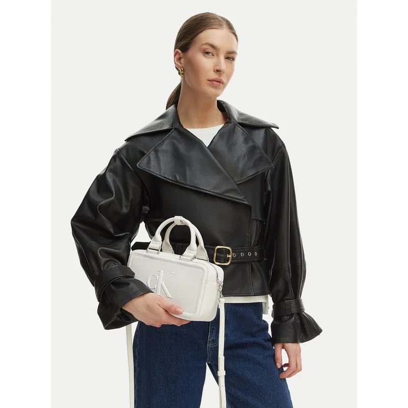 Τσάντα Calvin Klein Bold Ck Bauletto Crossbody LV04F3411G Λευκό