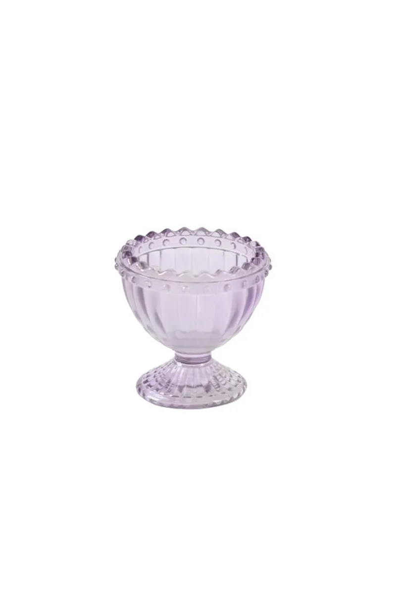Αυγοθηκη Γυαλινη Με Αναγλυφο Σχεδιο 5.5x5.5x5.9cm Μώβ Kaeming