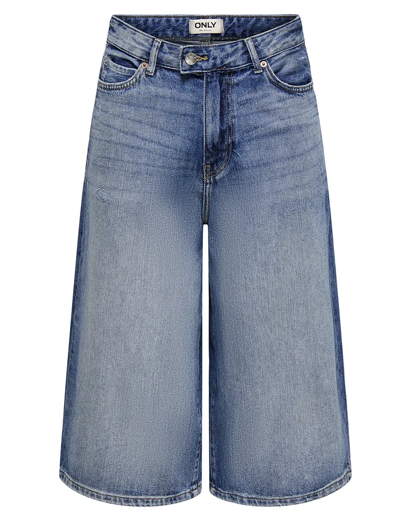 ONLY ONLSHILOH MW WIDE DNM SHORTS TAI 15370905-Medium Blue Denim DenimBlue