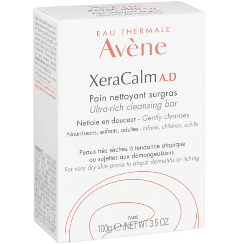 Avene XeraCalm A.D Pain Nettoyant Surgras Υπερλιπαντική Στερεά Πλάκα Καθαρισμού για Πολύ Ξηρό Δέρμα με Τάση Ατοπίας ή Κνησμού 100g