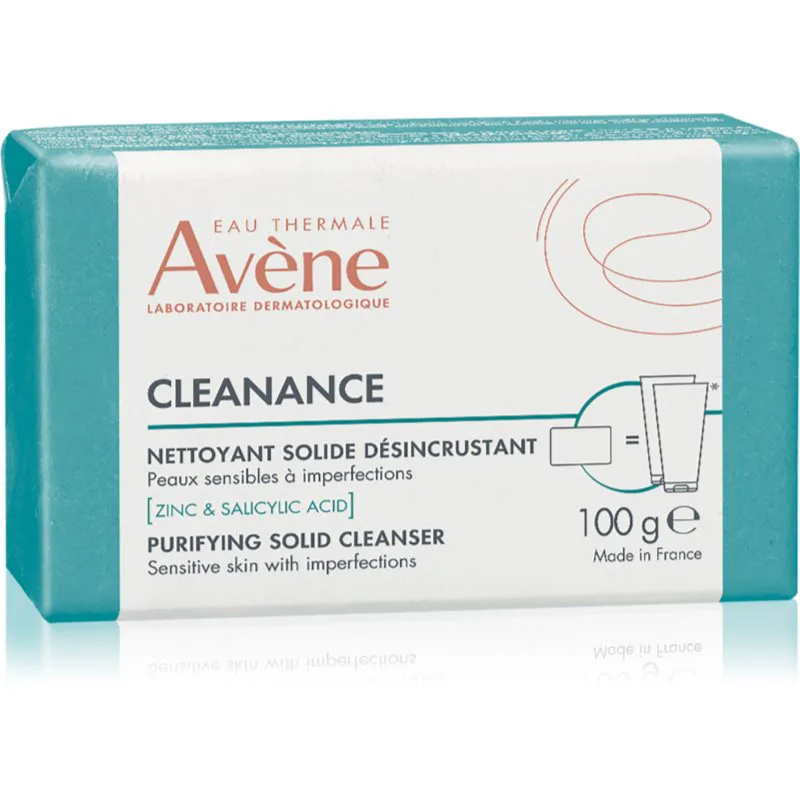 Avène Cleanance Purifying Solid Cleanser δερματολογική μπάρα πλυσίματος για λιπαρή επιδερμίδα με τάση για ακμή 100 γρ