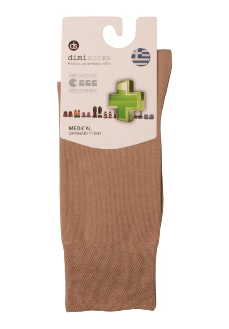 Κάλτσα Medical χωρίς λάστιχο βαμβακερές Dimi Socks 1003DS-Μπεζ