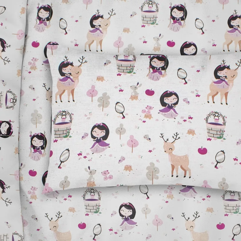 Παιδική Μαξιλαροθήκη Dimcol Lily & Deer 179 White-Ροζ 50x70