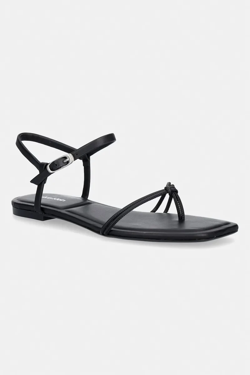Calvin Klein σανδάλια Γυναικεία SQUARE FLAT SANDAL STRAP LTH