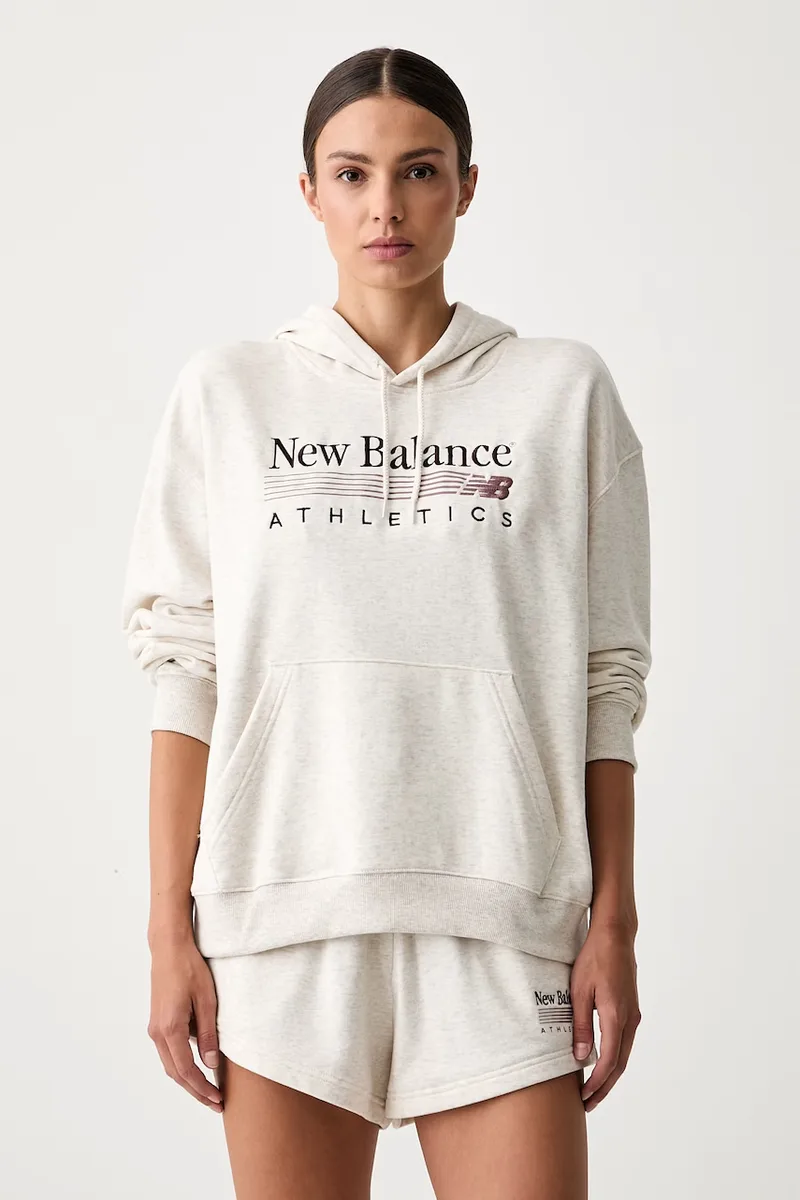 New Balance μπλούζα με κουκούλα γυναικεία με βαμβάκι