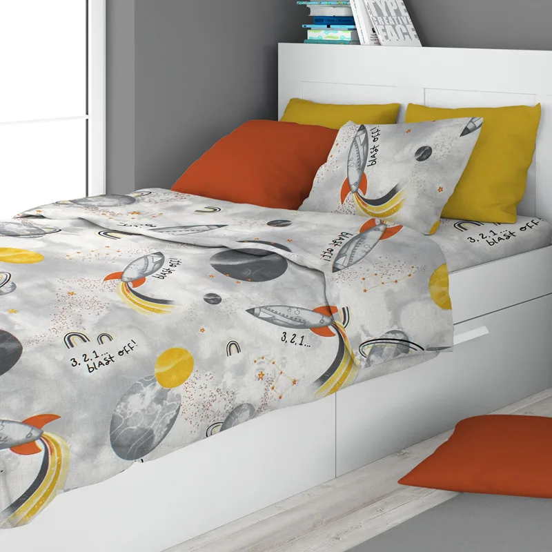 Σεντόνια Μονά Σετ Dimcol Spaceship 187 Grey 160x240
