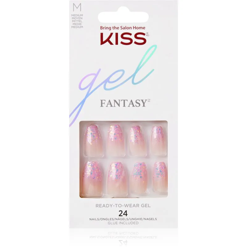 KISS Gel Fantasy Ready to Wear Gel Ψεύτικα νύχια Winter Sparks 24 τμχ