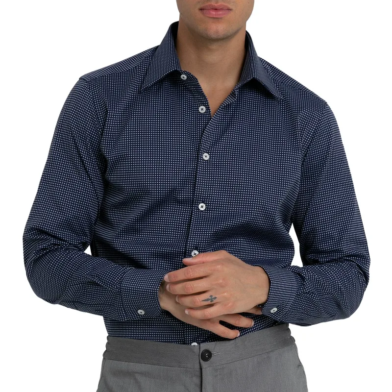 MONK Ανδρικό Μπλε Polka Dot Shirt