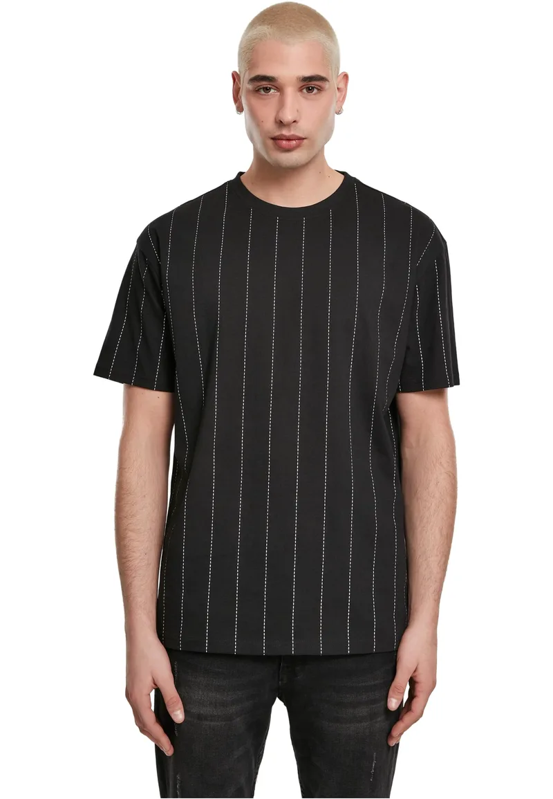 T-Shirt Oversized Pinstripe TB3522 Urban Classics Black Μαύρο