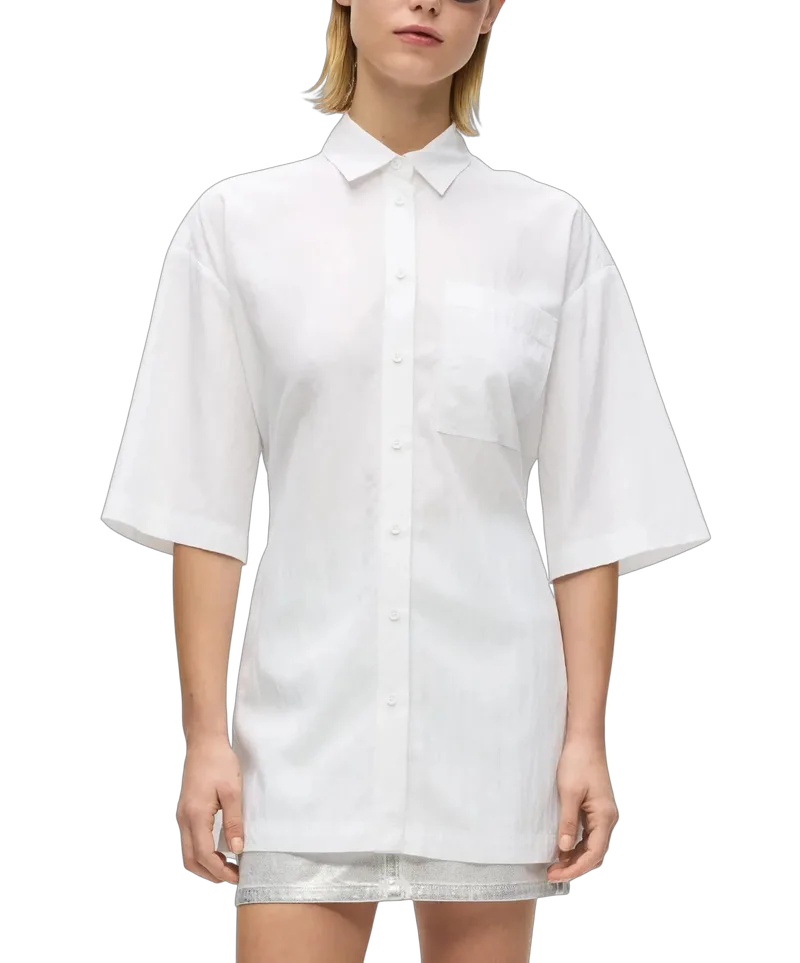 Γυναικείο Κοντομάνικο Πουκάμισο Λευκό Karl Lagerfeld Jeans B2W11022-100 WHITE