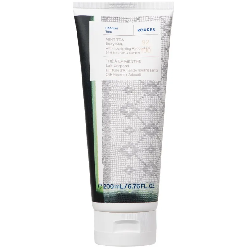 Korres Mint Tea 24h Nourish With Almond Oil Body Milk Ενυδατικό Γαλάκτωμα Σώματος με Πράσινο Τσάι & Έλαιο Αμυγδάλου 200ml