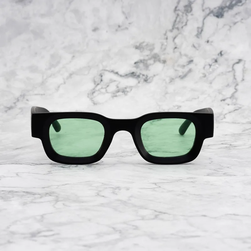 JIMMY Tinted Sunglasses | Matt Black | Bright Green Shades | Explicit Poets Sunglasses