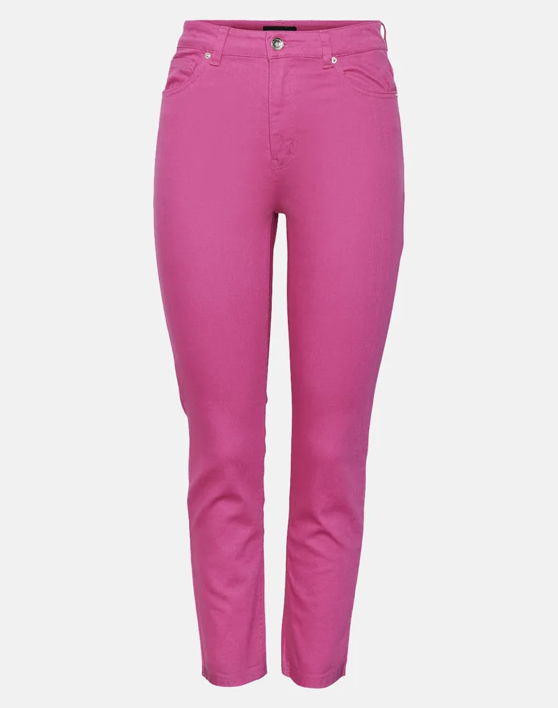 VERO MODA VMBRENDA HR STR ANKLE JEANS COLOR NOOS 10252779-Pink Yarrow Ροζ