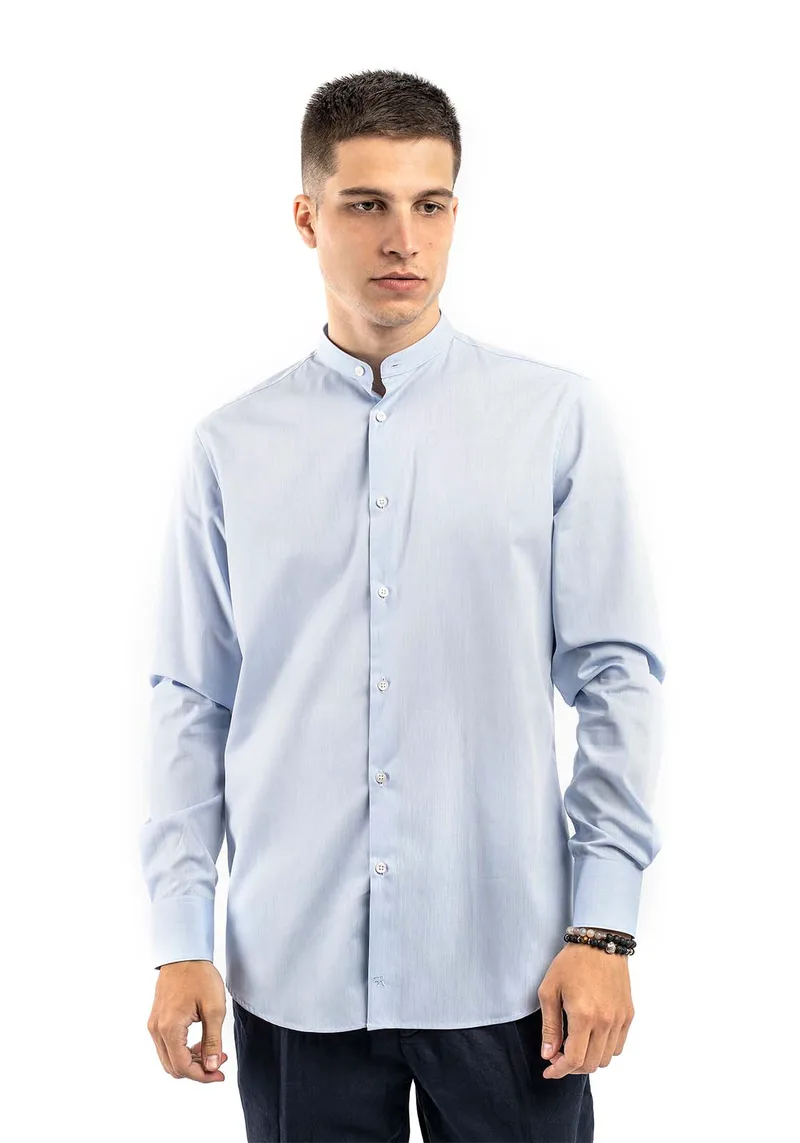 Πουκάμισο Fragosto Slim Fit - Mao Ciel