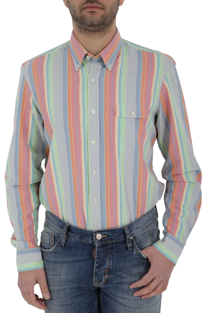 Πουκάμισο Μακρυμάνικο Gant Malibu Oxford Madras 343430-110 Ανδρικό