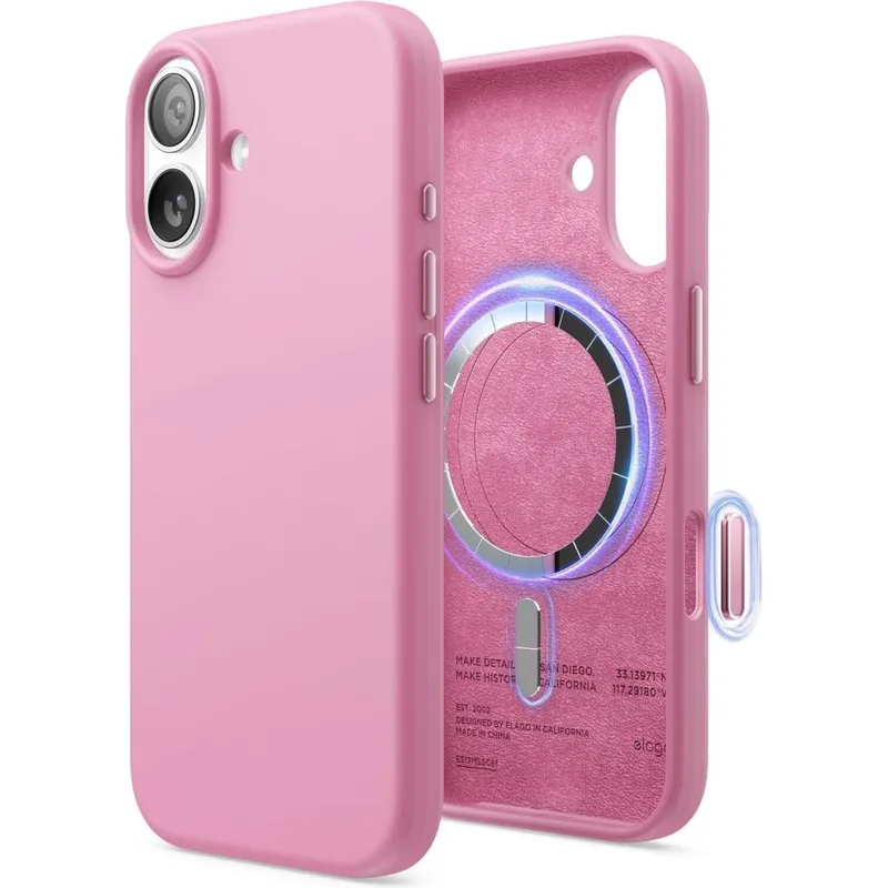 Θήκη iPhone 17 Elago Magnetic Silicone Case Premium Σιλικόνης με MagSafe - Hot Ροζ (ES17MSSC61-HPK)