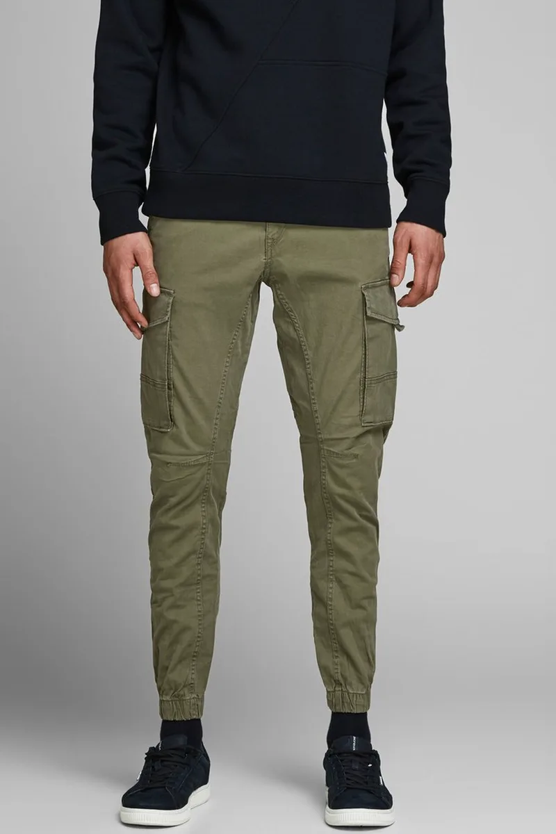 JACK & JONES Ανδρικό παντελόνι cargo Paul Flake AKM 542 Olive Night - 12141844 Χακί