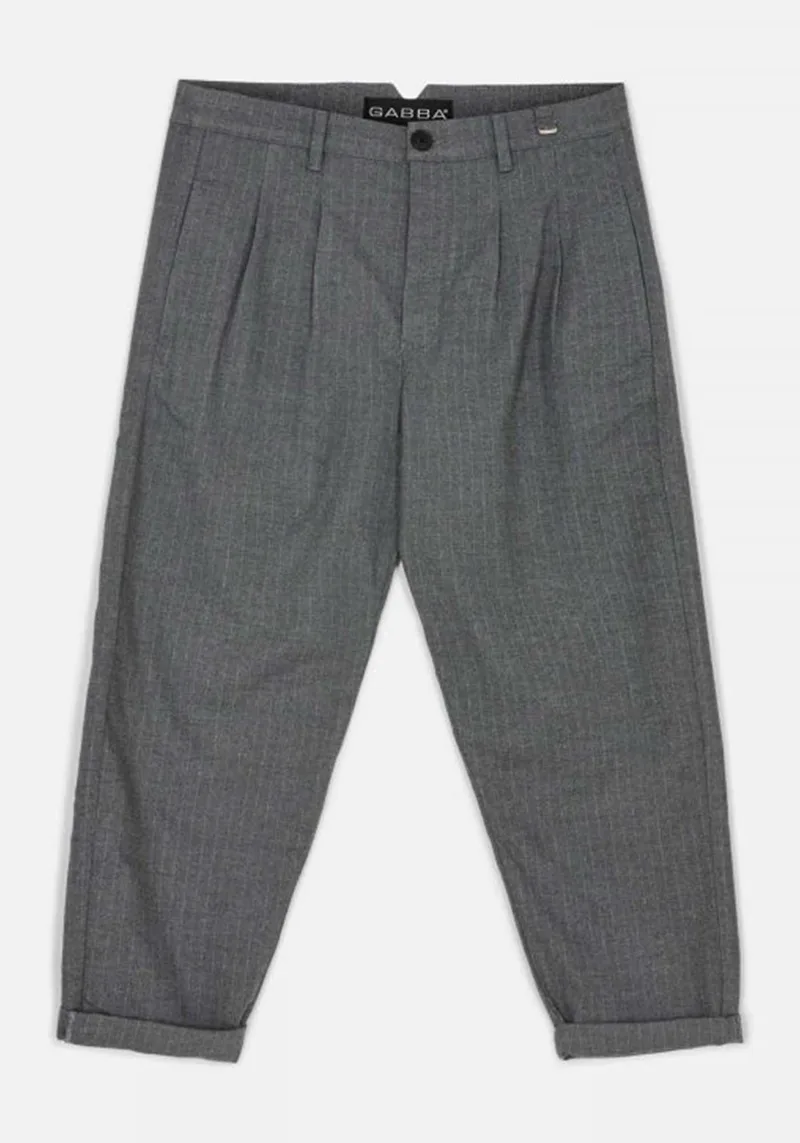 GABBA Παντελόνι της σειράς Firenze Pal - 10172 910 Grey Stripe