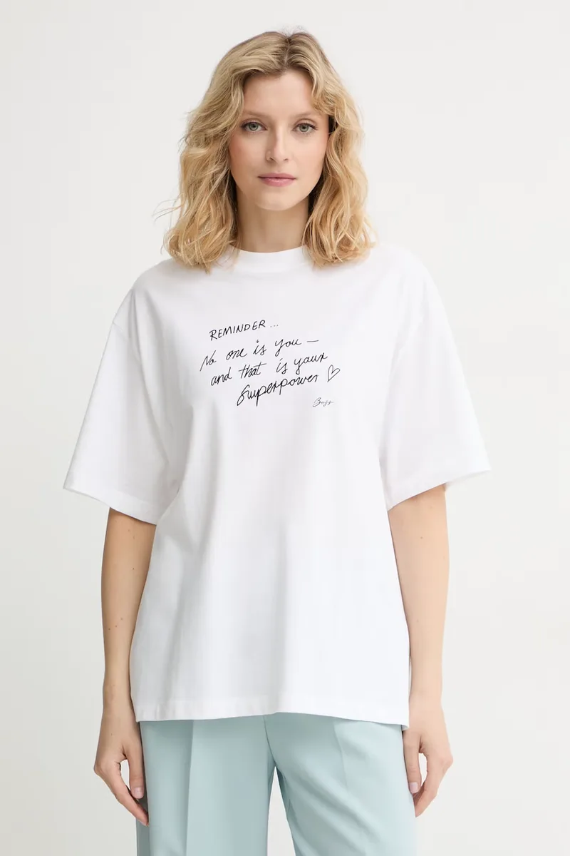 BOSS Πορτοκαλί t-shirt γυναικείο βαμβακερό C_Eboys_3