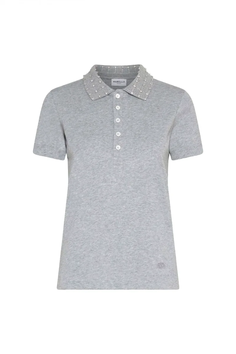 MARELLA SPORT POLO NUMIDIE ΣΤΡΑΣ ΓΙΑΚΑ ΚΟΥΜΠΙΑ ΓΚΡΙ