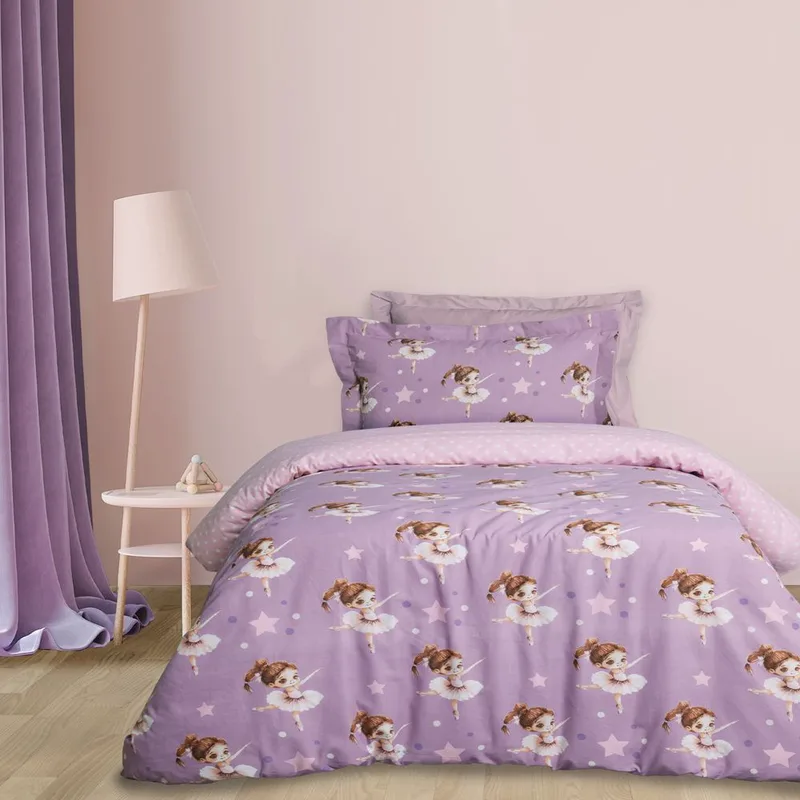 ΣΕΤ ΣΕΝΤΟΝΙΑ ΜΟΝΑ DAS KIDS 4972 ΡΟΖ/ΜΩΒ 170X260CM 3ΤΜΧ