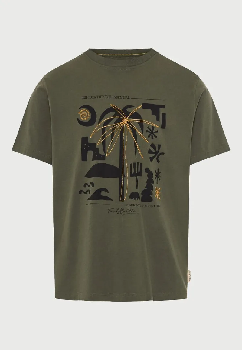 Funky Buddha Ανδρικό t-shirt με τύπωμα στην πλάτη FBM013-046-04 Πράσινο