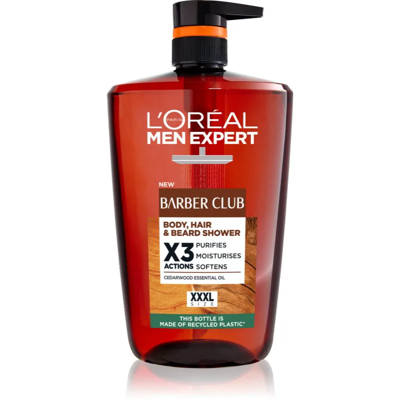 L’Oréal Paris Men Expert Barber Club τζελ για ντους για άντρες για τα μαλλιά, τα γένια και το σώμα 1000 ml